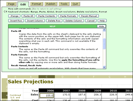 wikiCalc screenshot